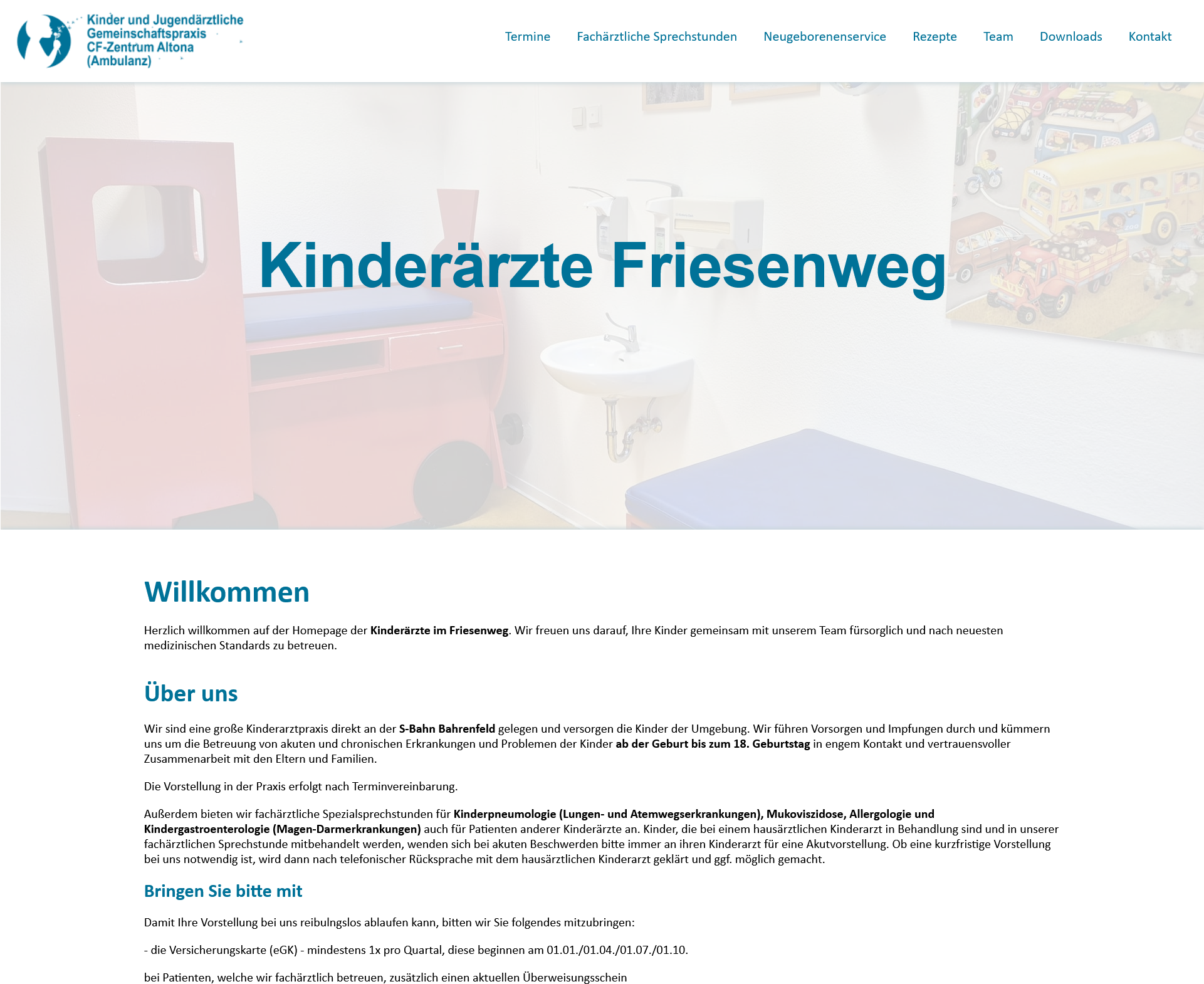 Website Kinderärzte Friesenweg